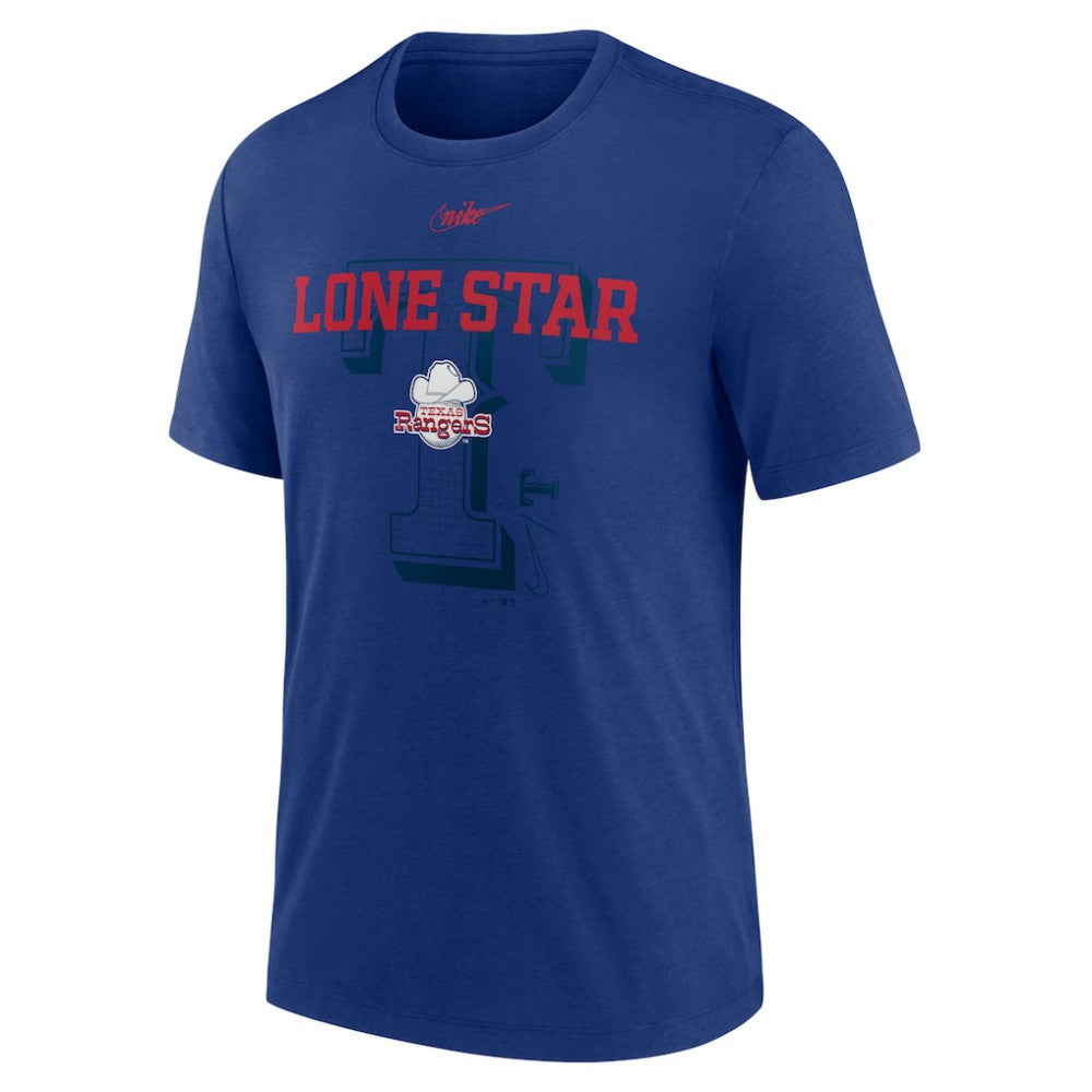 Texas Rangers Rewind Retro Tri-Blend T-Shirt - Royal | Nike