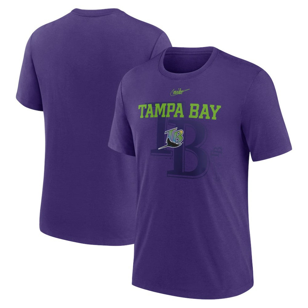 Tampa Bay Rays Rewind Retro Tri-Blend T-Shirt - Purple | Nike