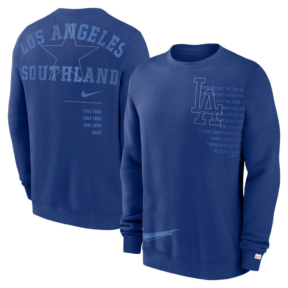 Los Angeles Dodgers Statement Ball Game Fleece Pullover Sweatshirt - Royal | Nike