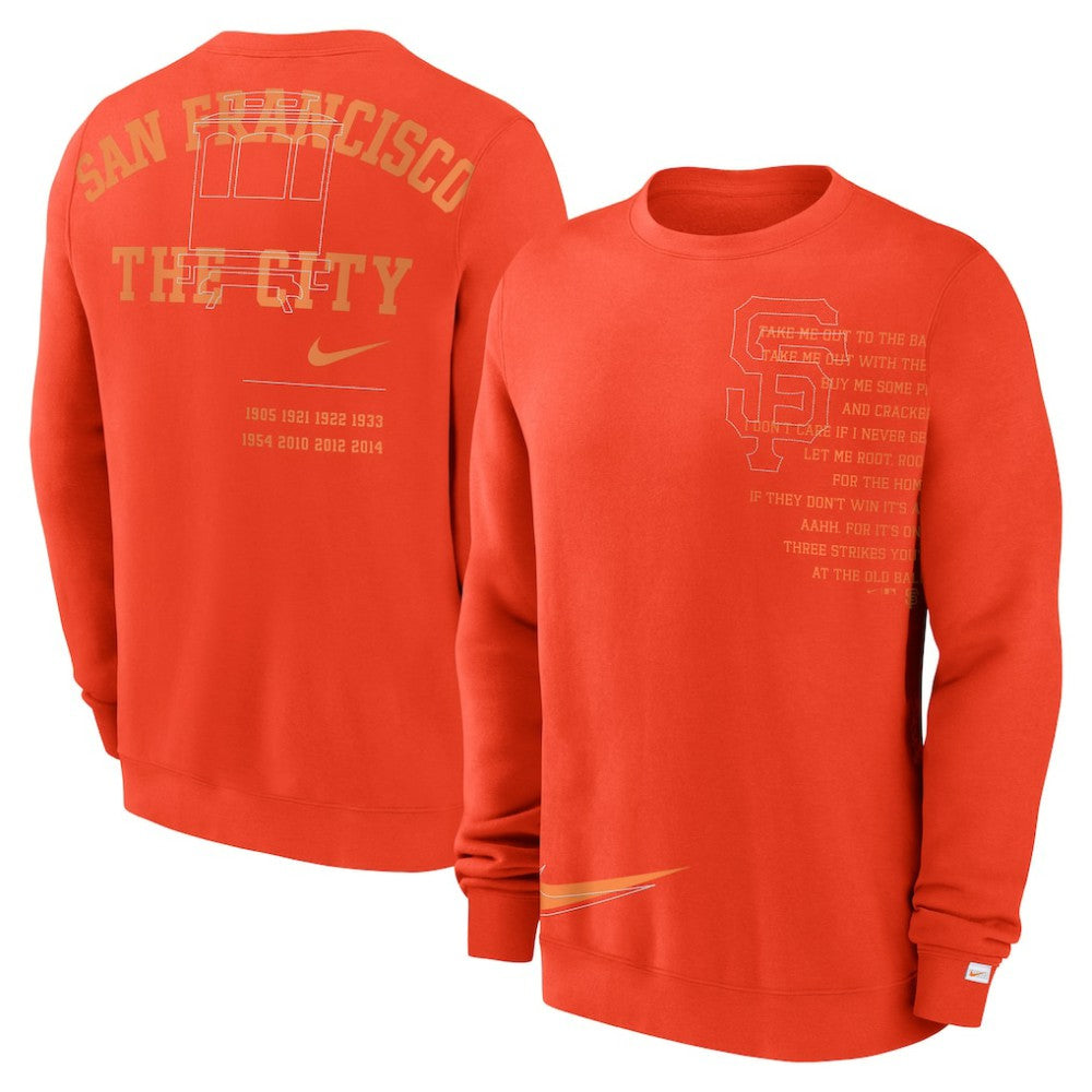 San Francisco Giants Statement Ball Game Fleece Pullover Sweatshirt - Orange | Nike
