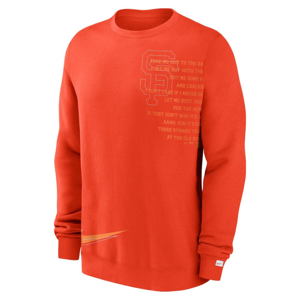 San Francisco Giants Statement Ball Game Fleece Pullover Sweatshirt - Orange | Nike