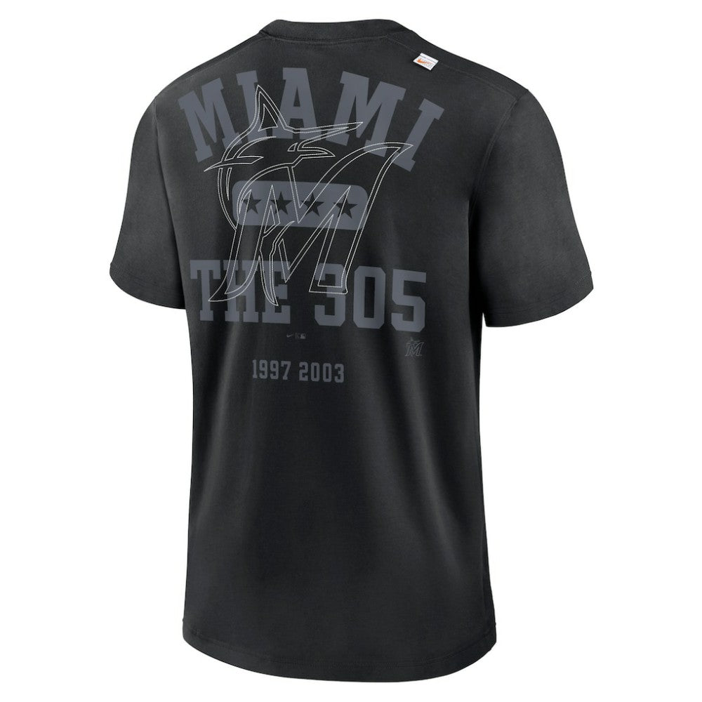 Miami Marlins Statement Game Over T-Shirt - Black | Nike