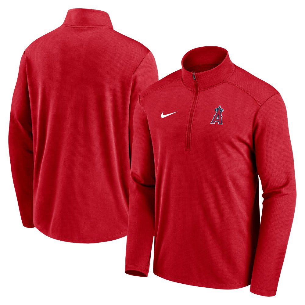 Los Angeles Angels Agility Pacer Lightweight Performance Half-Zip Top - Red | Nike
