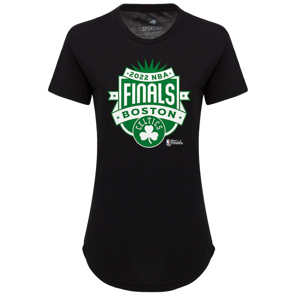 Boston Celtics Sportiqe Women's 2022 NBA Finals Crest Phoebe T-Shirt - Black online