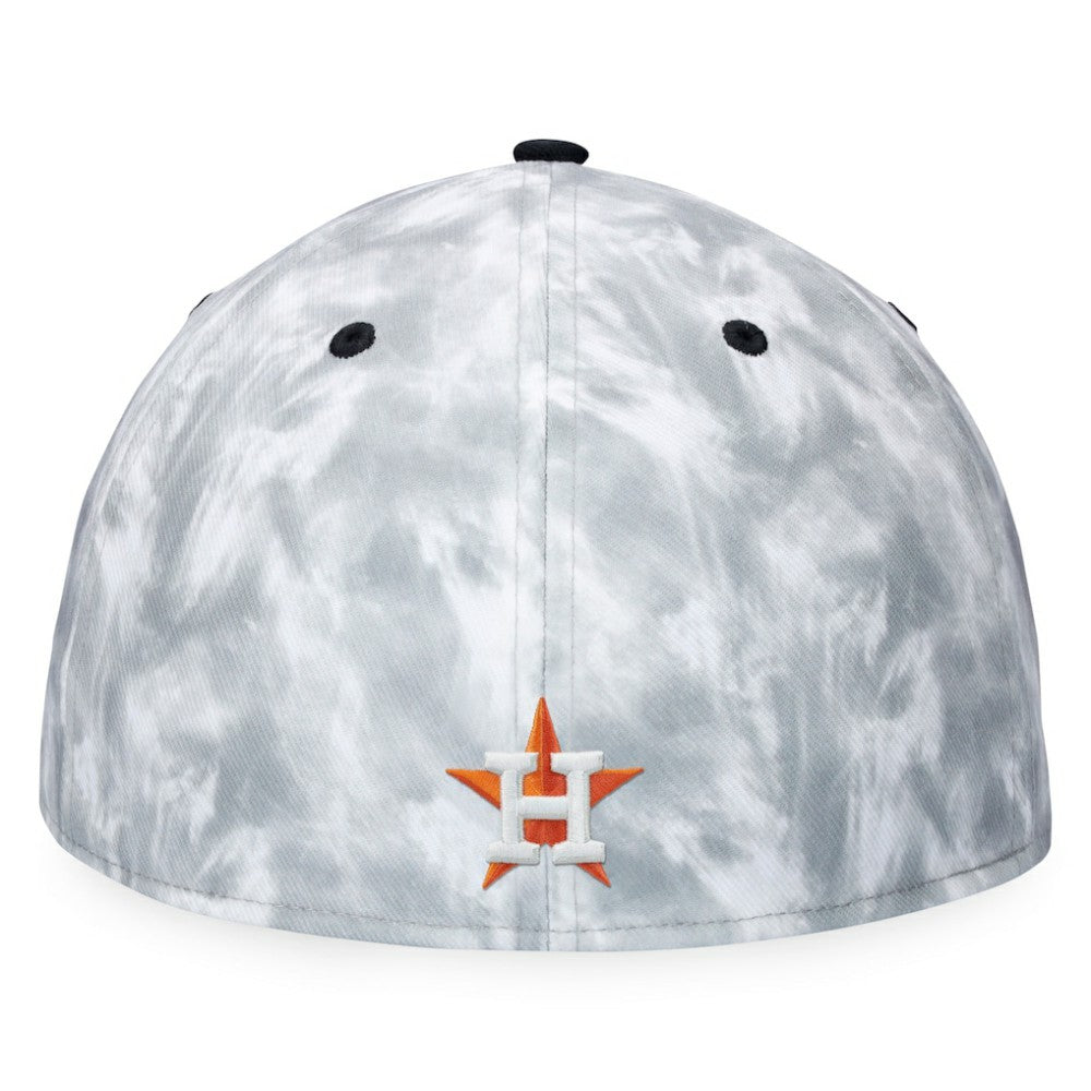 Houston Astros Smoke Dye Fitted Hat - Black/White