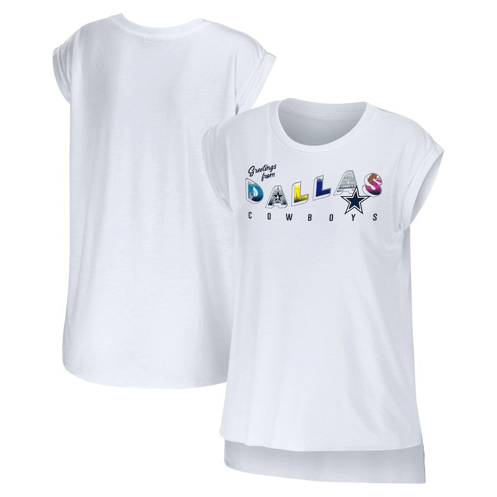 Dallas Cowboys WEAR by Erin Andrews Women's Greetings From Muscle T-Shirt - White online
