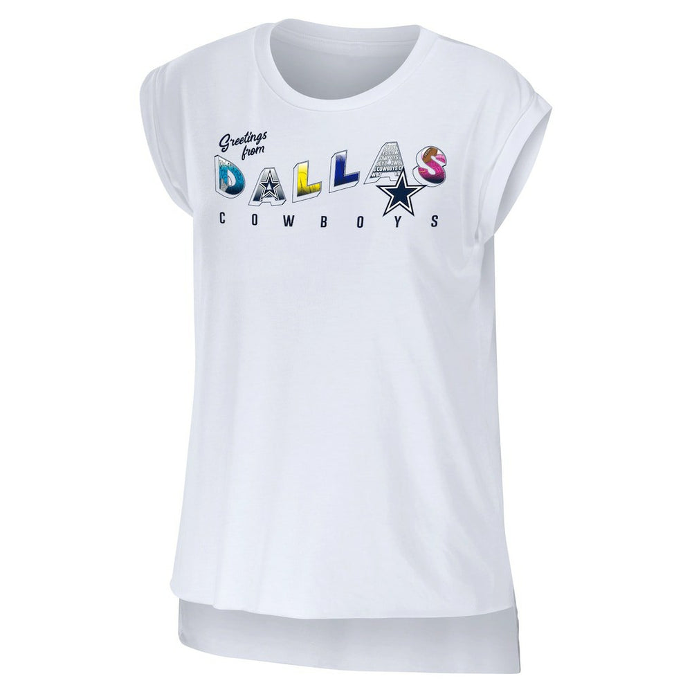 Dallas Cowboys WEAR by Erin Andrews Women's Greetings From Muscle T-Shirt - White online