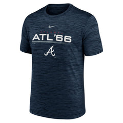 Atlanta Braves Wordmark Velocity Performance T-Shirt - Navy | Nike