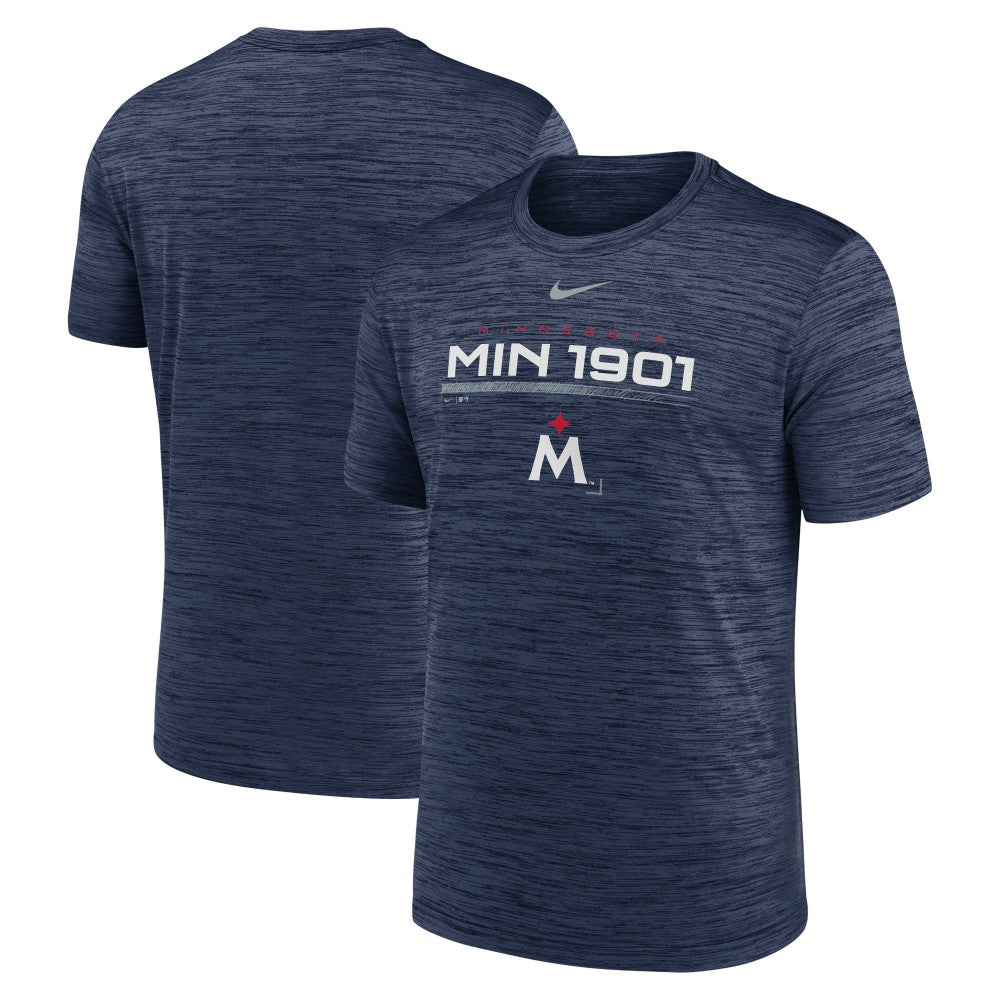 Minnesota Twins Wordmark Velocity Performance T-Shirt - Navy | Nike