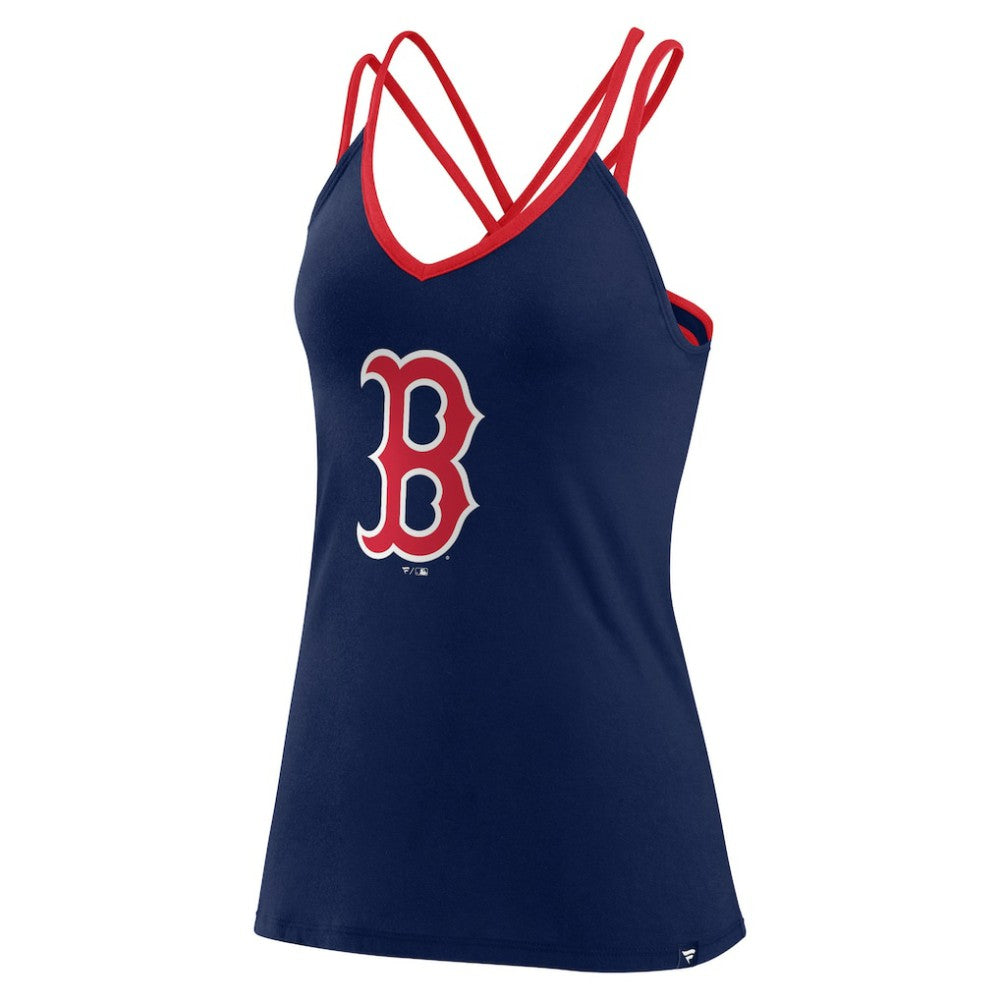 Boston Red Sox Women's Barrel It Up Cross Back V-Neck Tank Top - Navy