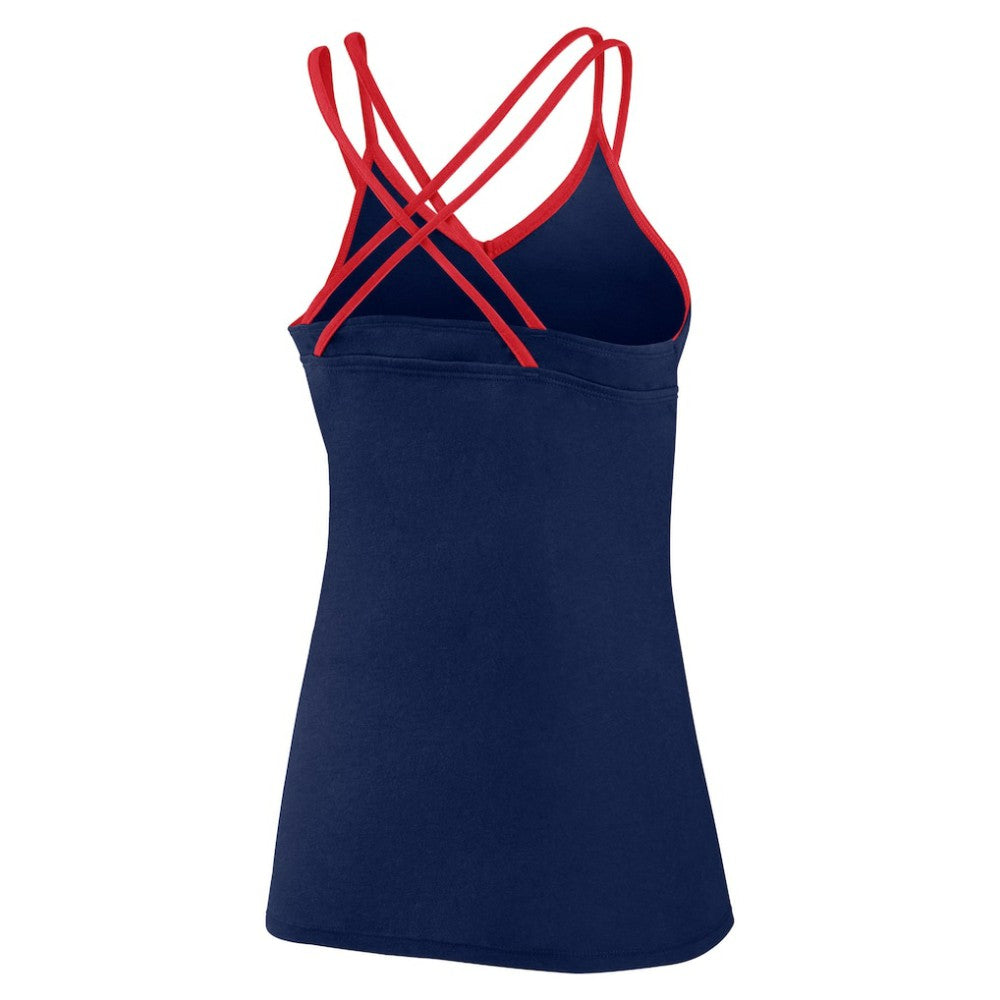 Cleveland Guardians Women's Barrel It Up Cross Back V-Neck Tank Top - Navy