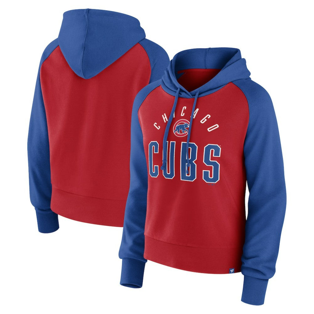 Chicago Cubs Women's Pop Fly Pullover Hoodie - Royal/Red