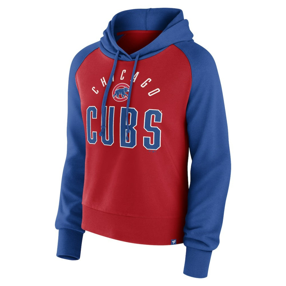 Chicago Cubs Women's Pop Fly Pullover Hoodie - Royal/Red