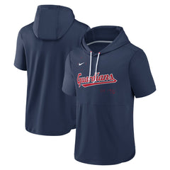 Cleveland Guardians Springer Short Sleeve Team Pullover Hoodie - Navy | Nike