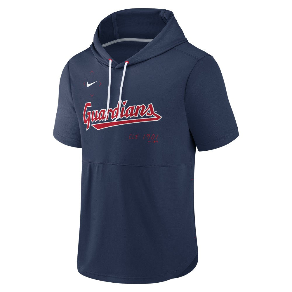 Cleveland Guardians Springer Short Sleeve Team Pullover Hoodie - Navy | Nike