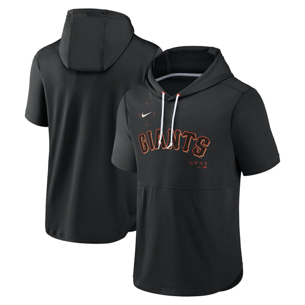 San Francisco Giants Springer Short Sleeve Team Pullover Hoodie - Black | Nike