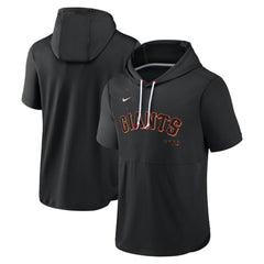San Francisco Giants Springer Short Sleeve Team Pullover Hoodie - Black | Nike