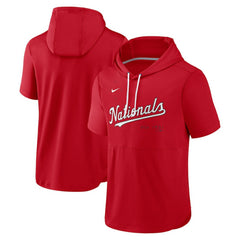 Washington Nationals Springer Short Sleeve Team Pullover Hoodie - Red | Nike