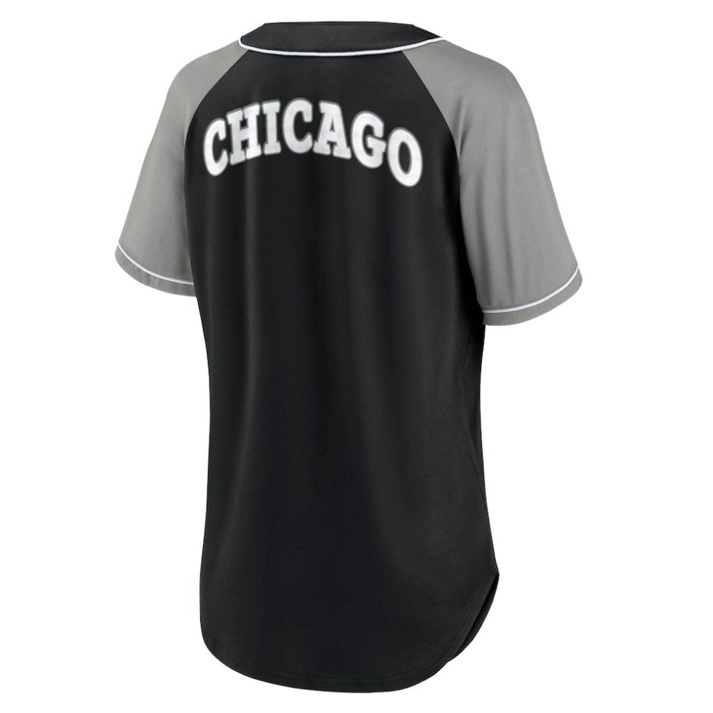 Chicago White Sox Women's Ultimate Style Raglan V-Neck T-Shirt - Black