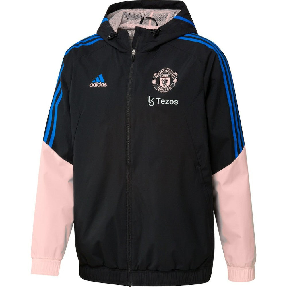 Manchester United Training All-Weather Raglan Full-Zip Hoodie Jacket - Black | Adidas cheap