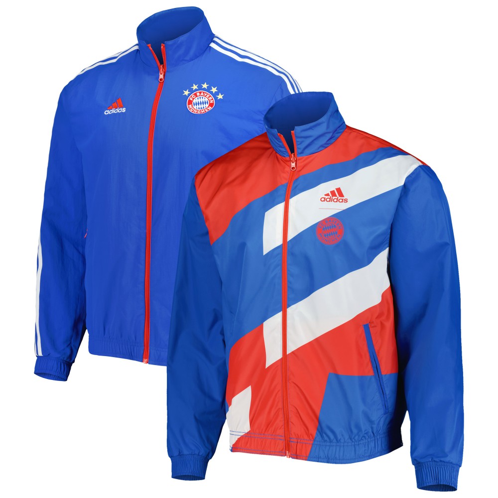 Bayern Munich 2022/23 On-Field Team Logo Anthem Reversible Full-Zip Jacket - Blue | Adidas for sale
