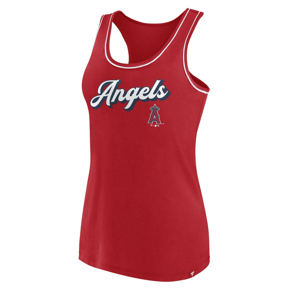 Los Angeles Angels Women's Wordmark Logo Racerback Tank Top - Red