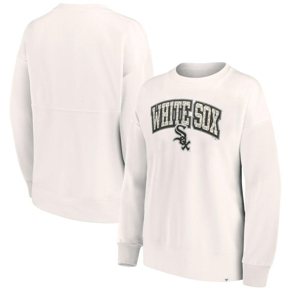 Chicago White Sox Women's Leopard Pullover Sweatshirt - Cream
