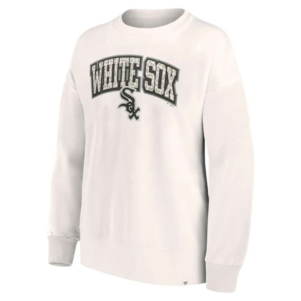 Chicago White Sox Women's Leopard Pullover Sweatshirt - Cream