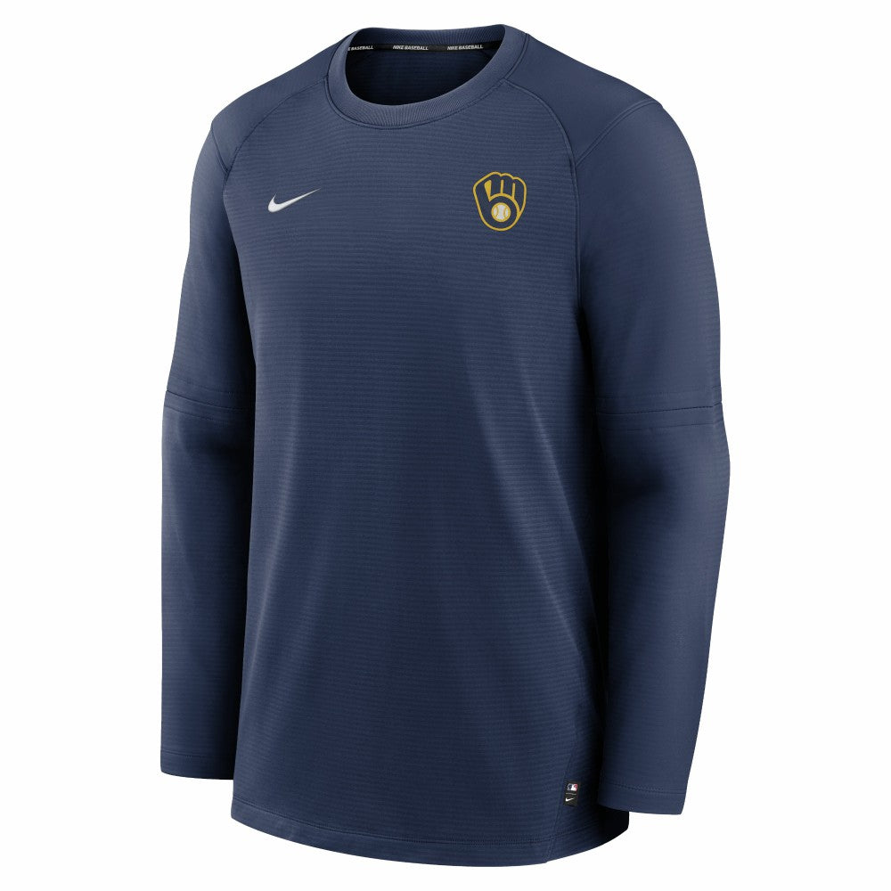 Milwaukee Brewers Authentic Collection Logo Performance Long Sleeve T-Shirt - Navy | Nike