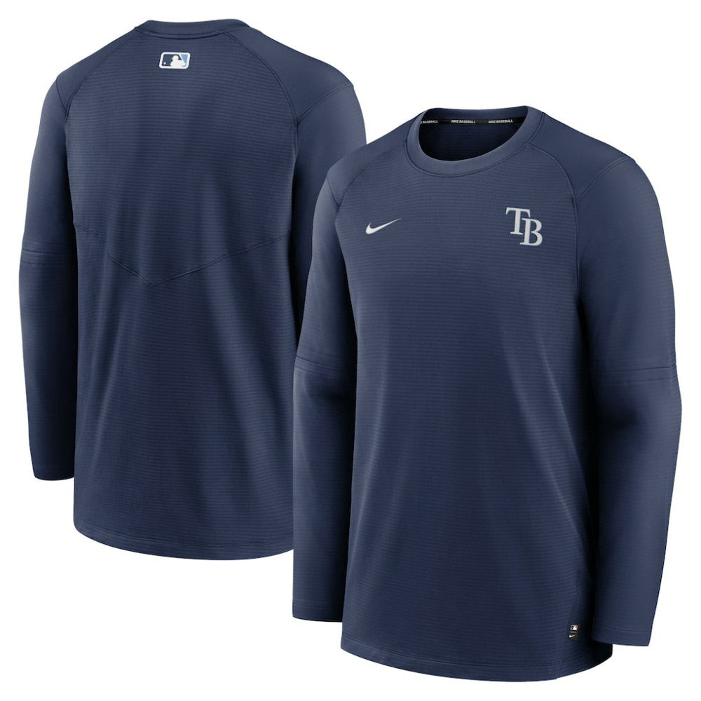 Tampa Bay Rays Authentic Collection Logo Performance Long Sleeve T-Shirt - Navy | Nike