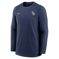 Tampa Bay Rays Authentic Collection Logo Performance Long Sleeve T-Shirt - Navy | Nike