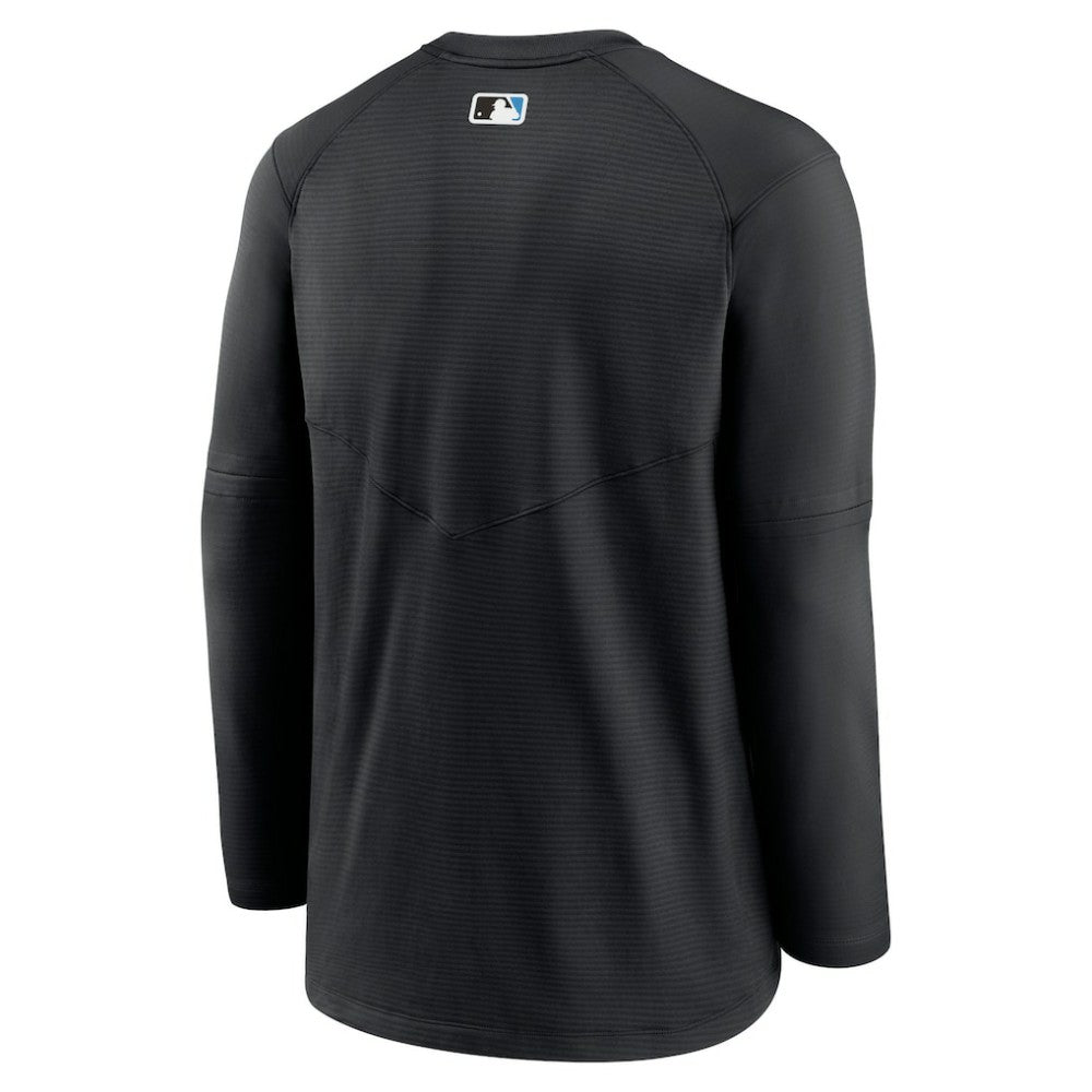 Miami Marlins Authentic Collection Logo Performance Long Sleeve T-Shirt - Black | Nike