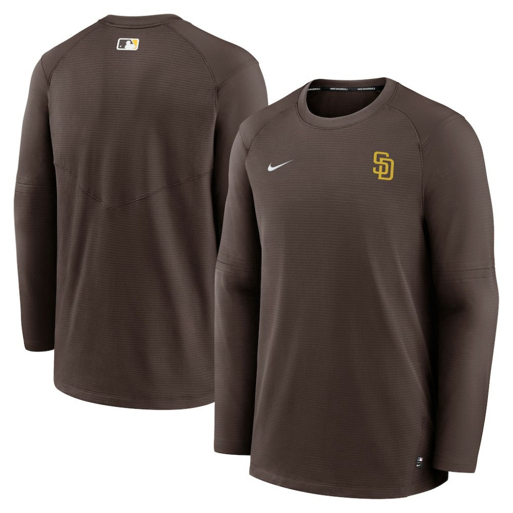 San Diego Padres Authentic Collection Logo Performance Long Sleeve T-Shirt - Brown | Nike