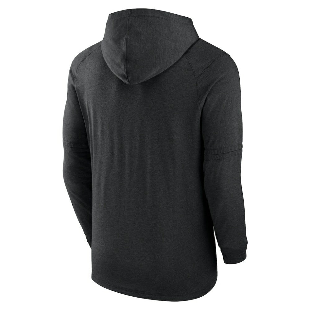 Baltimore Orioles Authentic Collection Lightweight Dri-FIT Hooded Pullover - Heather Black | Nike