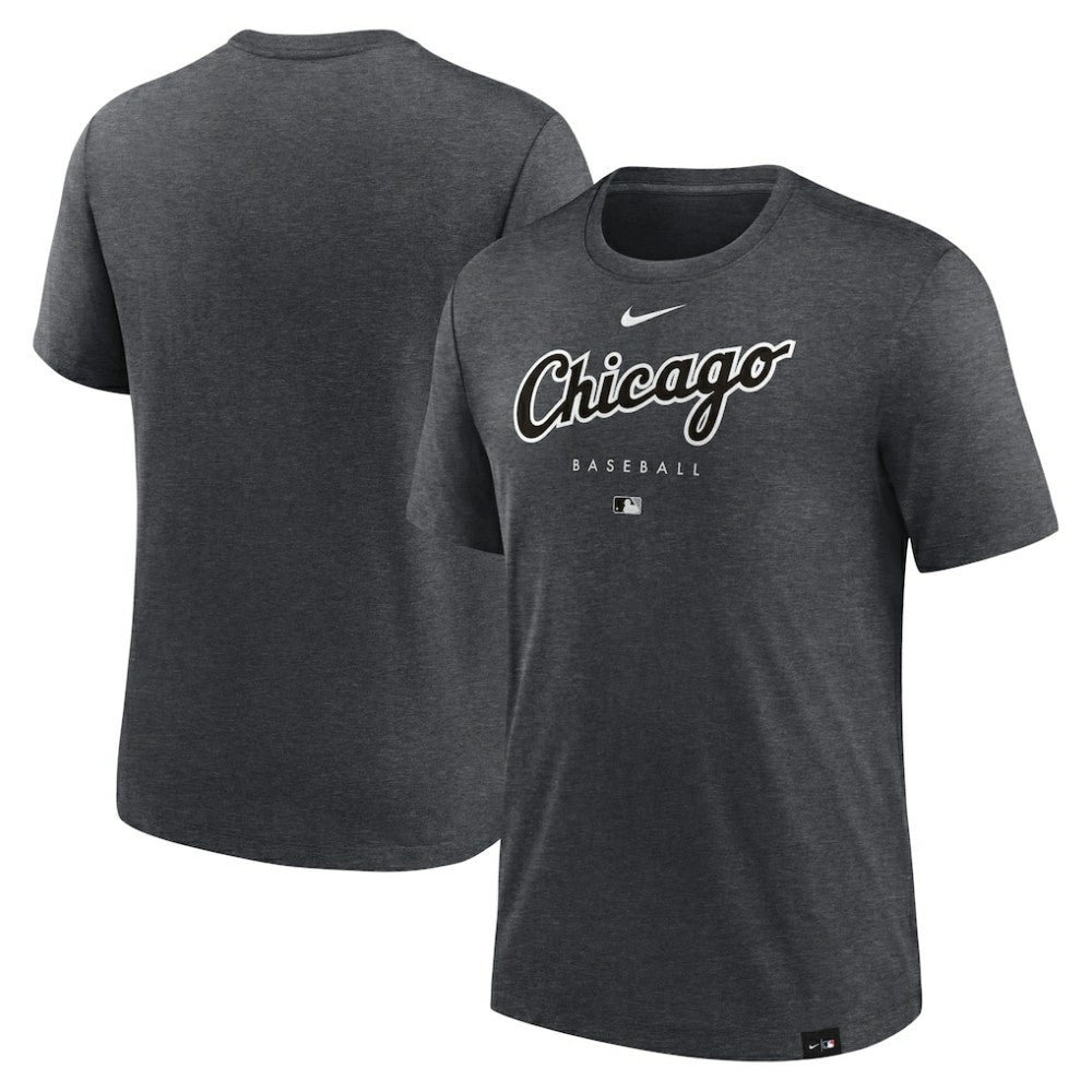 Chicago White Sox Authentic Collection Early Work Tri-Blend Performance T-Shirt - Heather Charcoal | Nike