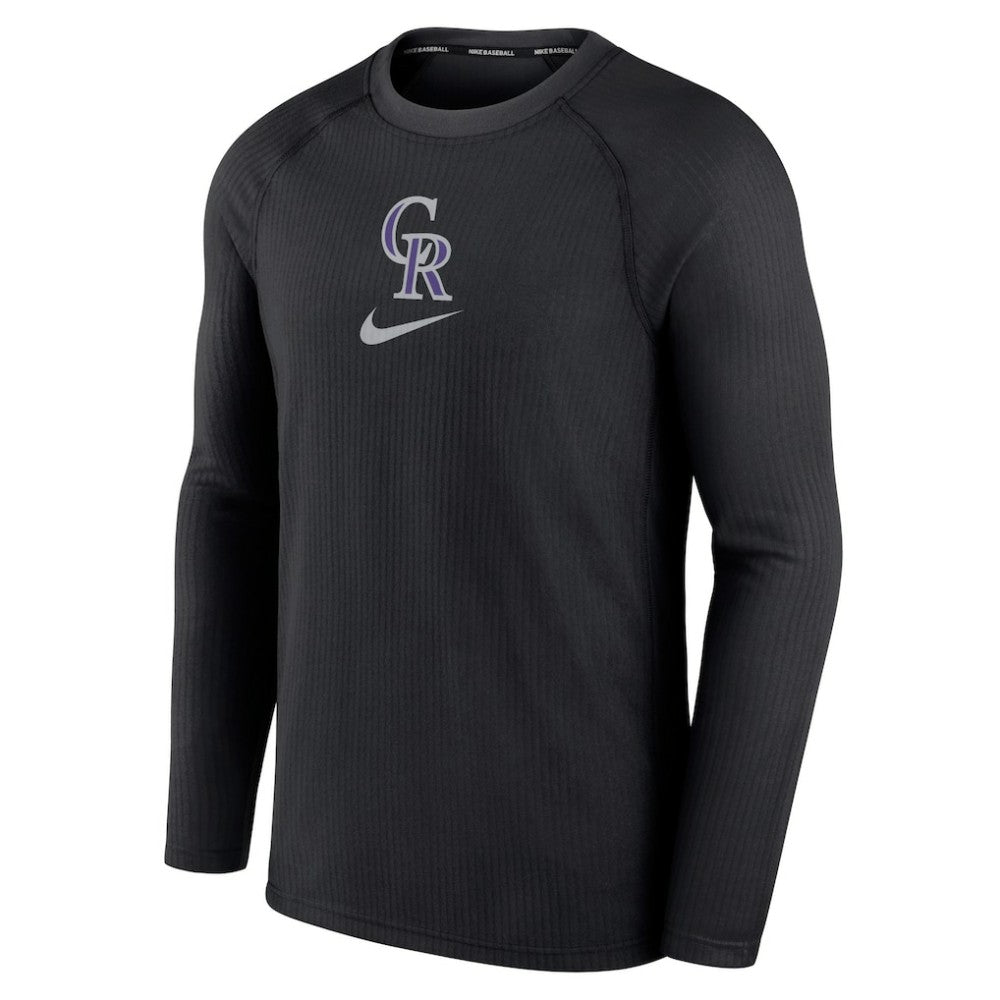 Colorado Rockies Authentic Collection Game Raglan Performance Long Sleeve T-Shirt - Black | Nike