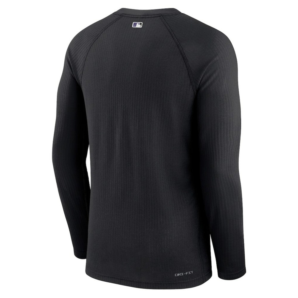 Colorado Rockies Authentic Collection Game Raglan Performance Long Sleeve T-Shirt - Black | Nike