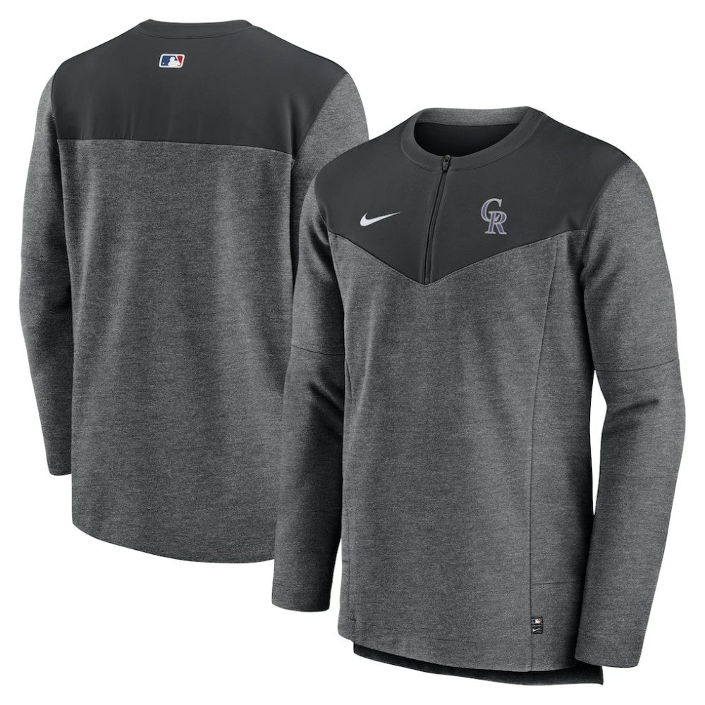 Colorado Rockies Authentic Collection Game Time Performance Half-Zip Top - Black | Nike