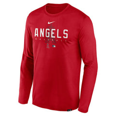 Los Angeles Angels Authentic Collection Team Logo Legend Performance Long Sleeve T-Shirt - Red | Nike
