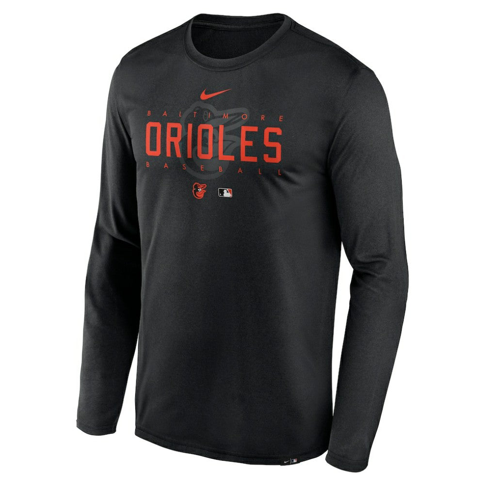 Baltimore Orioles Authentic Collection Team Logo Legend Performance Long Sleeve T-Shirt - Black | Nike