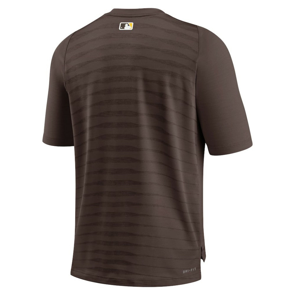 San Diego Padres Authentic Collection Pregame Raglan Performance V-Neck T-Shirt - Brown | Nike