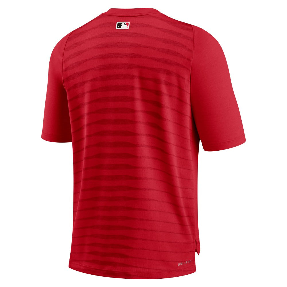 Cincinnati Reds Authentic Collection Pregame Raglan Performance V-Neck T-Shirt - Red | Nike