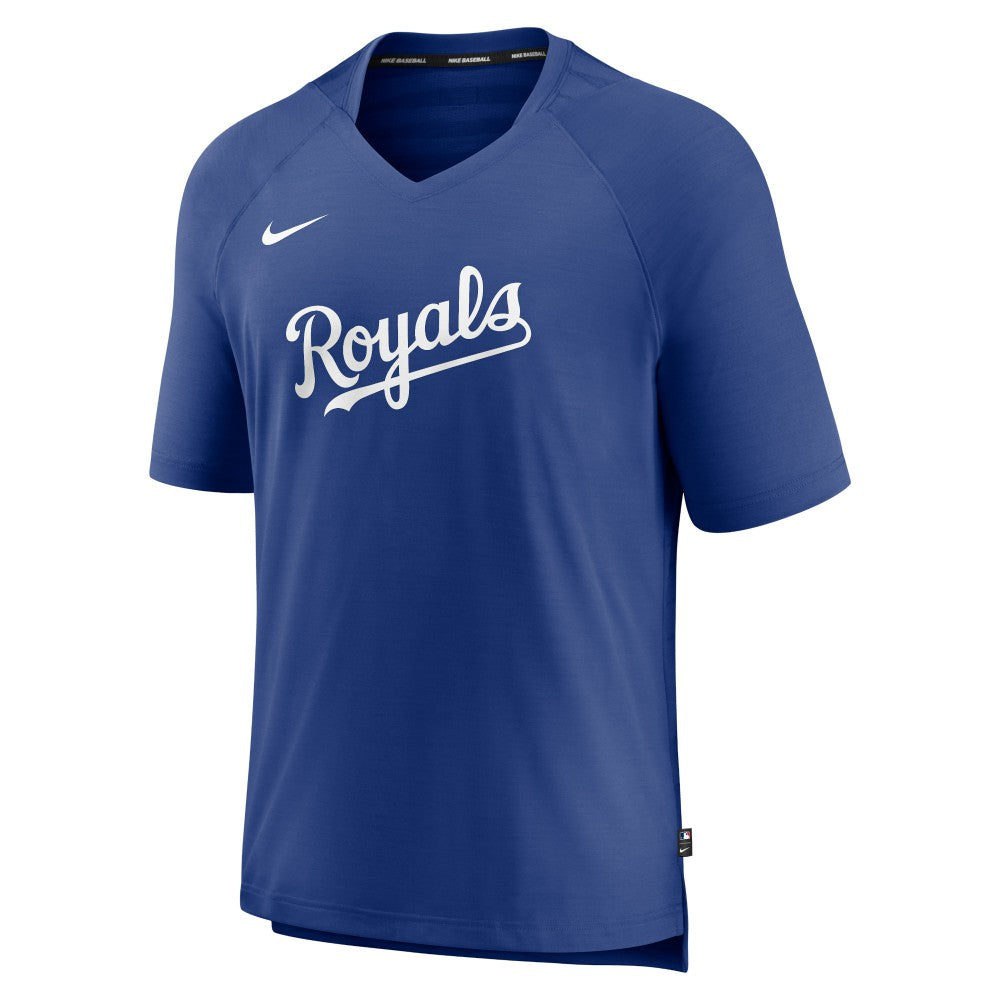 Kansas City Royals Authentic Collection Pregame Raglan Performance V-Neck T-Shirt - Royal | Nike