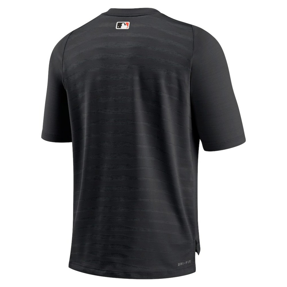San Francisco Giants Authentic Collection Pregame Raglan Performance V-Neck T-Shirt - Black | Nike