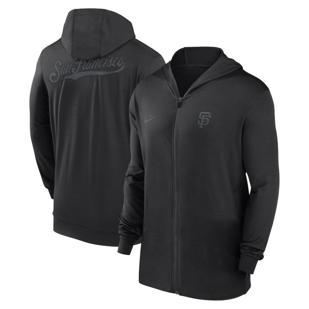 San Francisco Giants Authentic Collection Travel Performance Lightweight Full-Zip Hoodie - Black | Nike