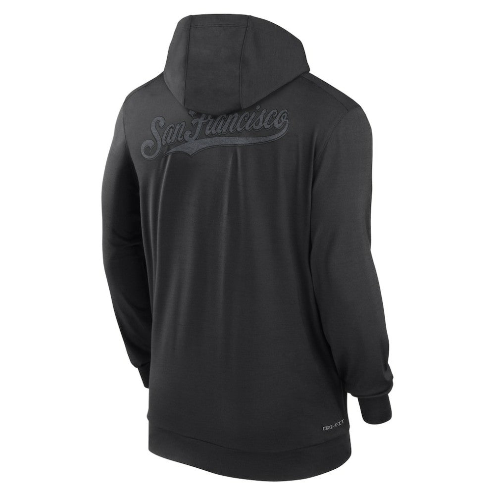 San Francisco Giants Authentic Collection Travel Performance Lightweight Full-Zip Hoodie - Black | Nike