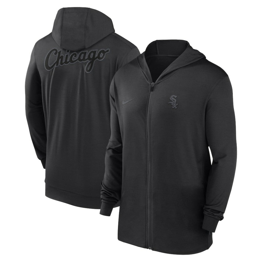 Chicago White Sox Authentic Collection Travel Performance Lightweight Full-Zip Hoodie - Black | Nike