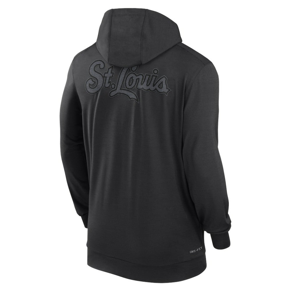 St. Louis Cardinals Authentic Collection Travel Performance Lightweight Full-Zip Hoodie - Black | Nike