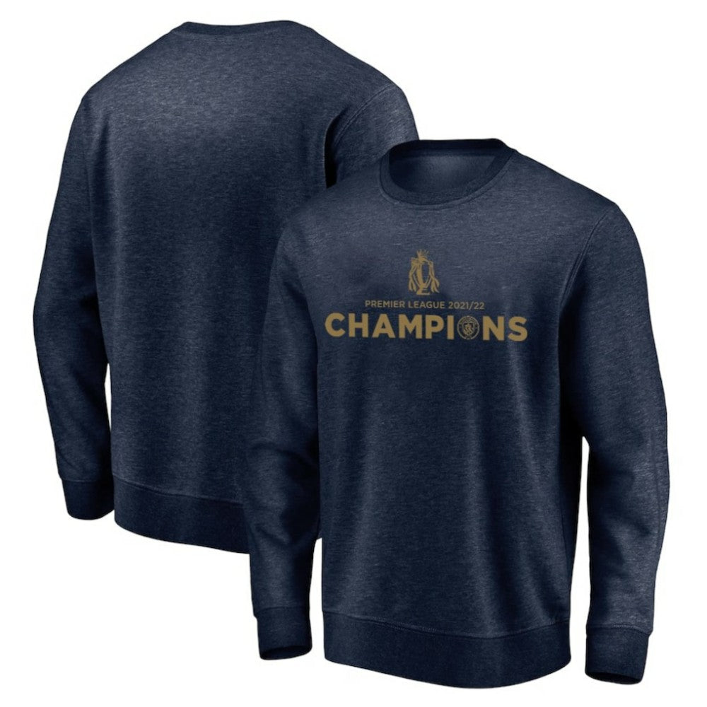 Manchester City 2021/22 Premier League Champions Crewneck Pullover Sweatshirt - Navy on sale