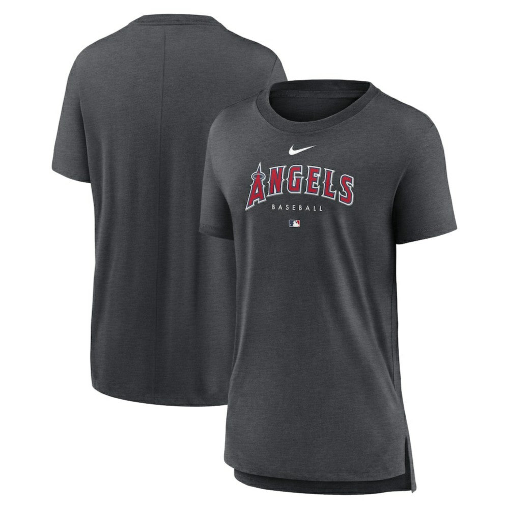 Los Angeles Angels Women's Authentic Collection Early Work Tri-Blend T-Shirt - Heather Charcoal | Nike